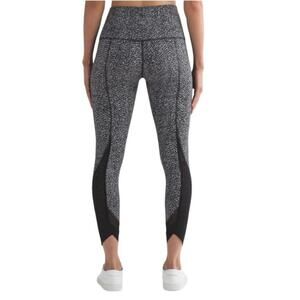 Lululemon Special Edition Wunder Under Black White Laser Cut Mesh Legging Size 4